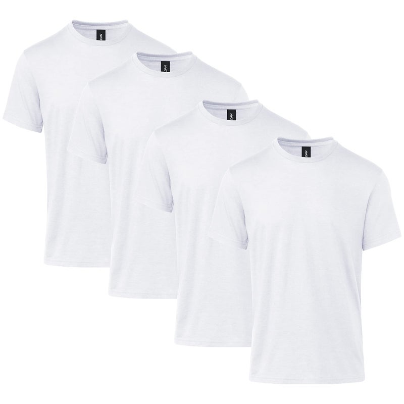 Gildan Adult Softstyle CVC Short Sleeve T-Shirt, Style G67000/G64000CVC, Multipack, White (4-pack), Large - Image 1