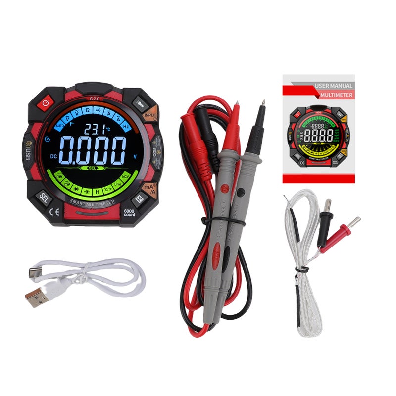 Digital Multimeter, 6000 Counts NCV Voltage Tester with VA Backlit LCD, Data Hold, Flashlight, Live Wire Detection, Capacitance Temperature Frequency Duty Cycle Test - Image 1
