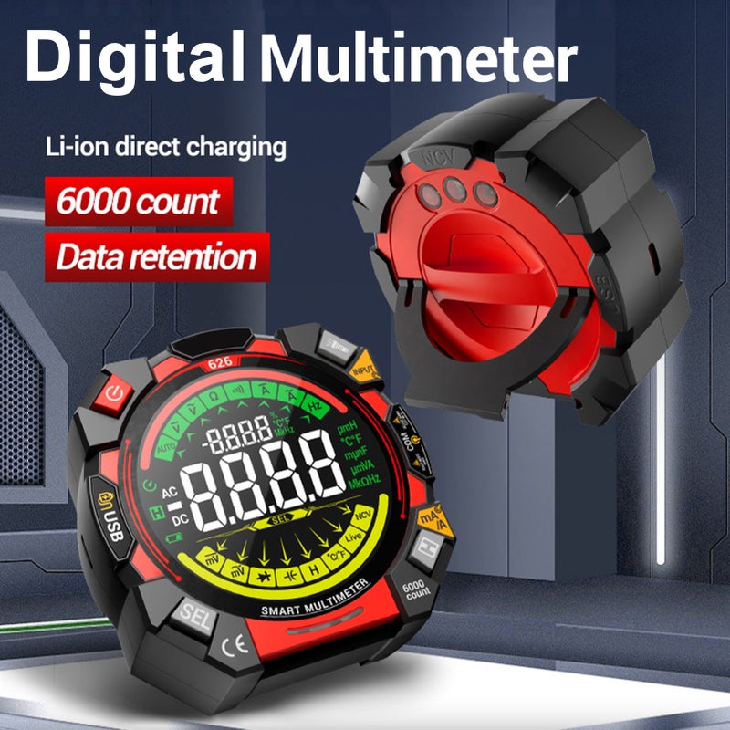Digital Multimeter, 6000 Counts NCV Voltage Tester with VA Backlit LCD, Data Hold, Flashlight, Live Wire Detection, Capacitance Temperature Frequency Duty Cycle Test - Image 2