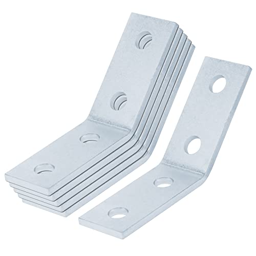 OTTFF 6 Pack 45 Degree Angle Bracket Fitting for 1-5/8" Strut Channel, 4 Hole Corner Brace Connector, 7/32" Thick - Image 5