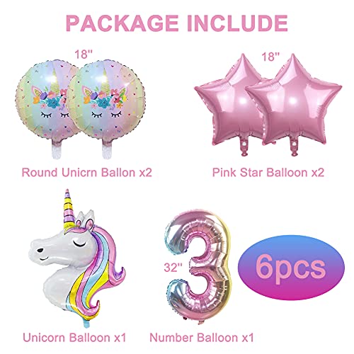 DUILE Unicorn Balloons Unicorn Birthday Party Decorations for Girls Foil Balloons Set Macaron and Rainbow Balloon Wedding Baby Shower Party Supplies 3 - Image 5