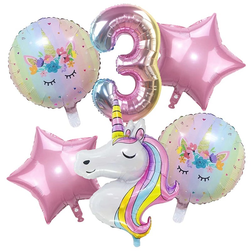 DUILE Unicorn Balloons Unicorn Birthday Party Decorations for Girls Foil Balloons Set Macaron and Rainbow Balloon Wedding Baby Shower Party Supplies 3 - Image 3