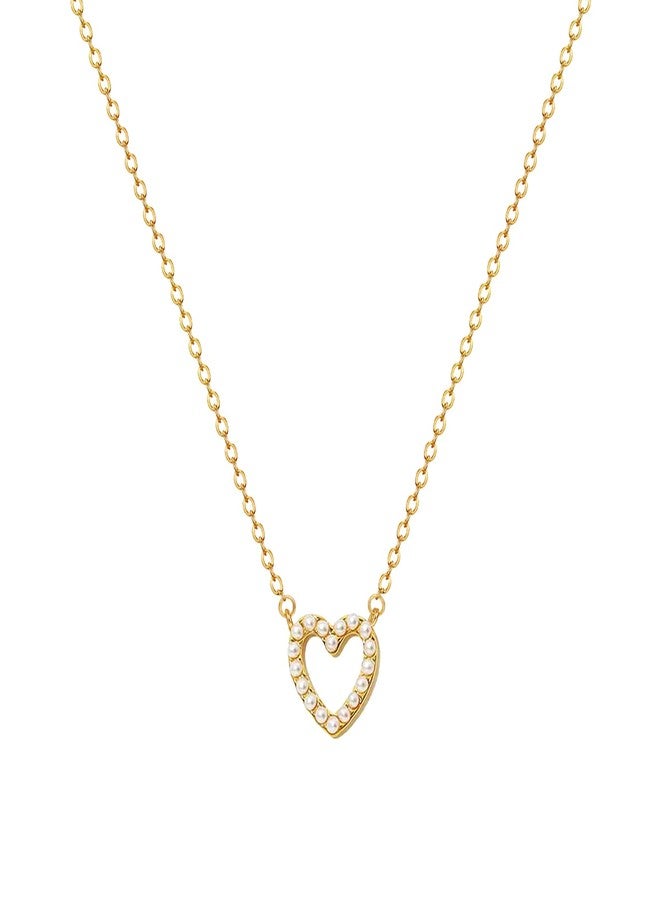 Zeffy Cute Heart Necklace 18k Gold/Silver Plated Tiny Heart Pendant Choker Necklaces Gold Love Heart Chain Necklace for Women Dainty Gold Jewelry Valentines Day Gifts for Women Girls Teen Girls, 19 - Image 1