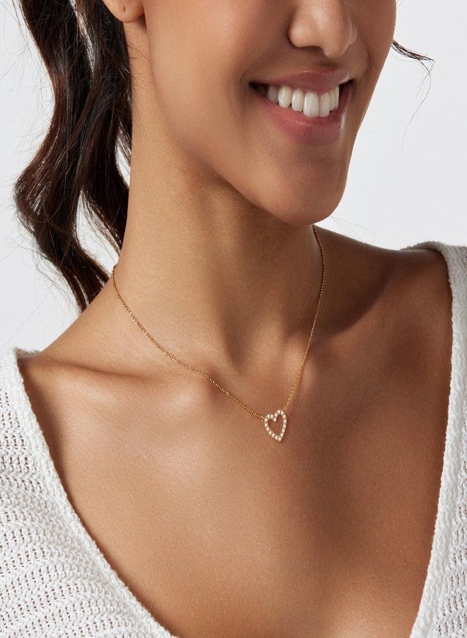 Zeffy Cute Heart Necklace 18k Gold/Silver Plated Tiny Heart Pendant Choker Necklaces Gold Love Heart Chain Necklace for Women Dainty Gold Jewelry Valentines Day Gifts for Women Girls Teen Girls, 19 - Image 3