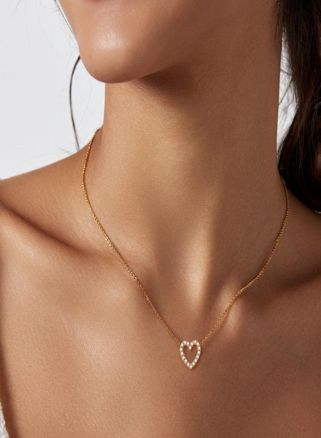 Zeffy Cute Heart Necklace 18k Gold/Silver Plated Tiny Heart Pendant Choker Necklaces Gold Love Heart Chain Necklace for Women Dainty Gold Jewelry Valentines Day Gifts for Women Girls Teen Girls, 19 - Image 2