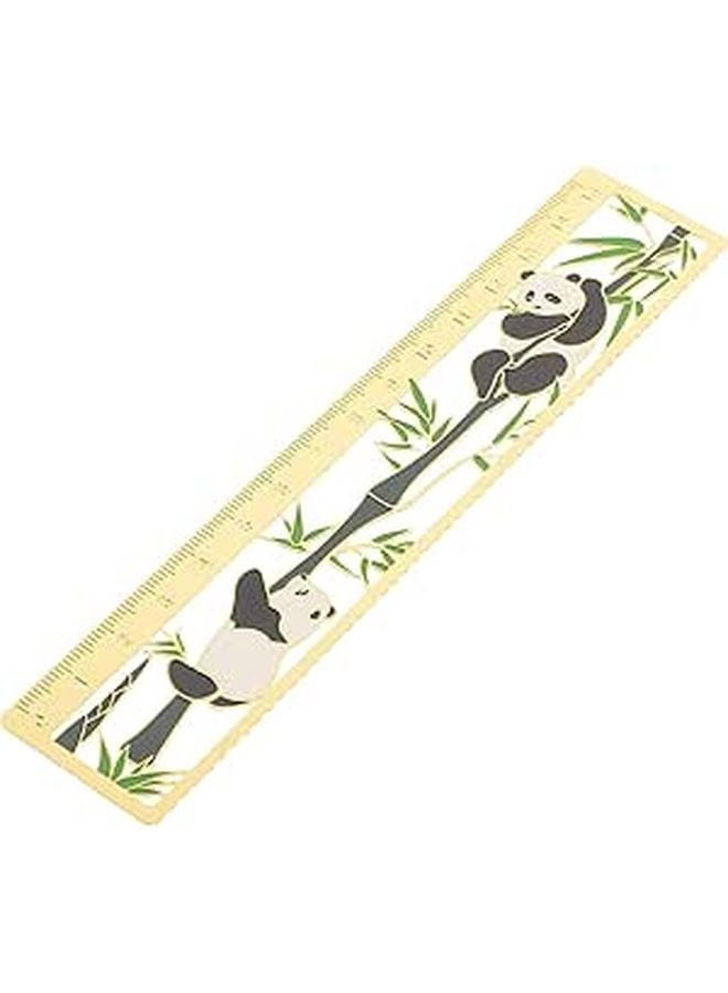 Chinese Style Panda Design Metal Bookmark Ruler with Scale for Reading Office Use - Image 1