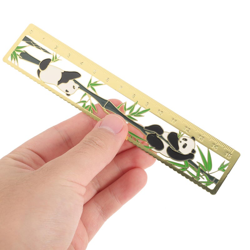 Chinese Style Panda Design Metal Bookmark Ruler with Scale for Reading Office Use - Image 5