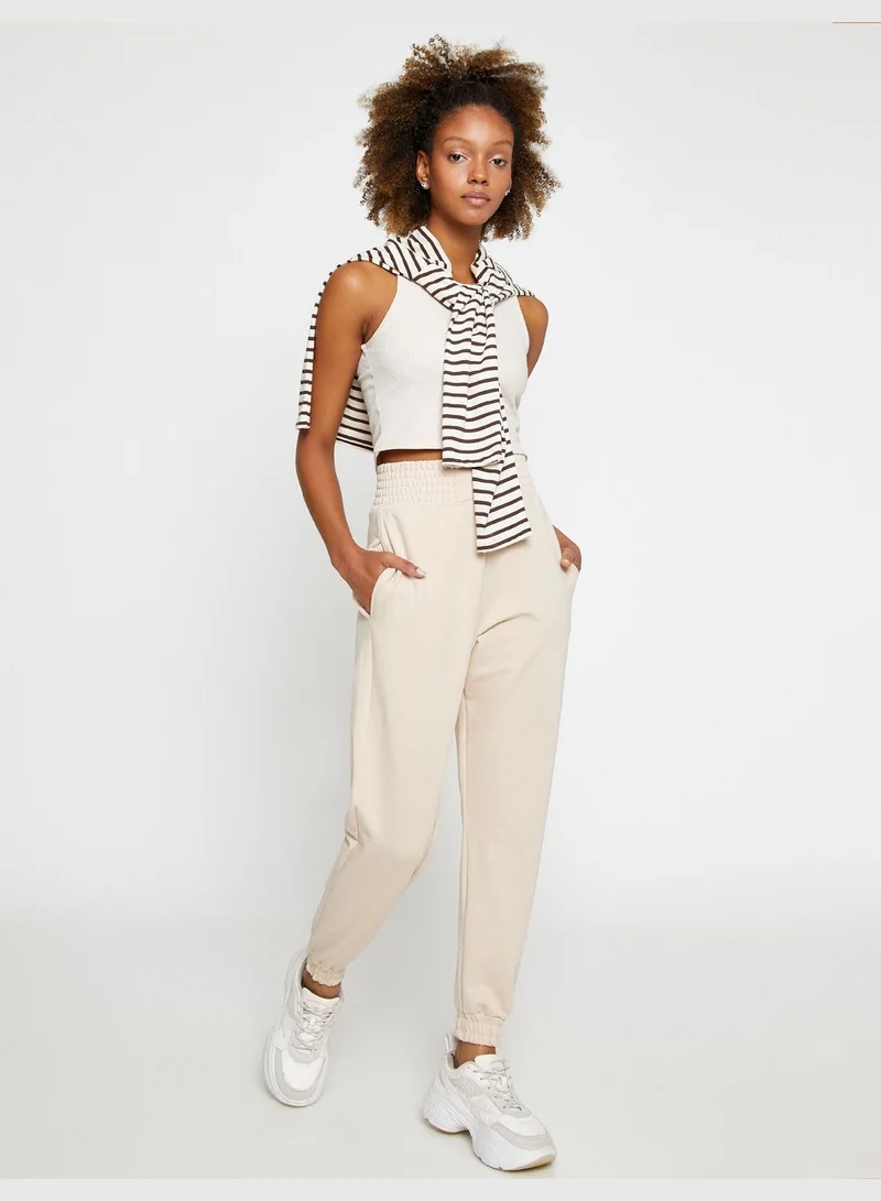 KOTON Extra High Waist Pocket Detail Jogger Sweatpants