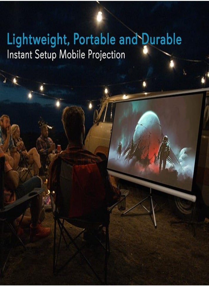 XVersion 100-Inch Projector Screen with Stand, Adjustable Tripod Projector Screen 4:3 Ratio, Indoor/Outdoor Movie Screen for Home, Office, Presentations, Gaming, TV Shows, and More  - Image 5