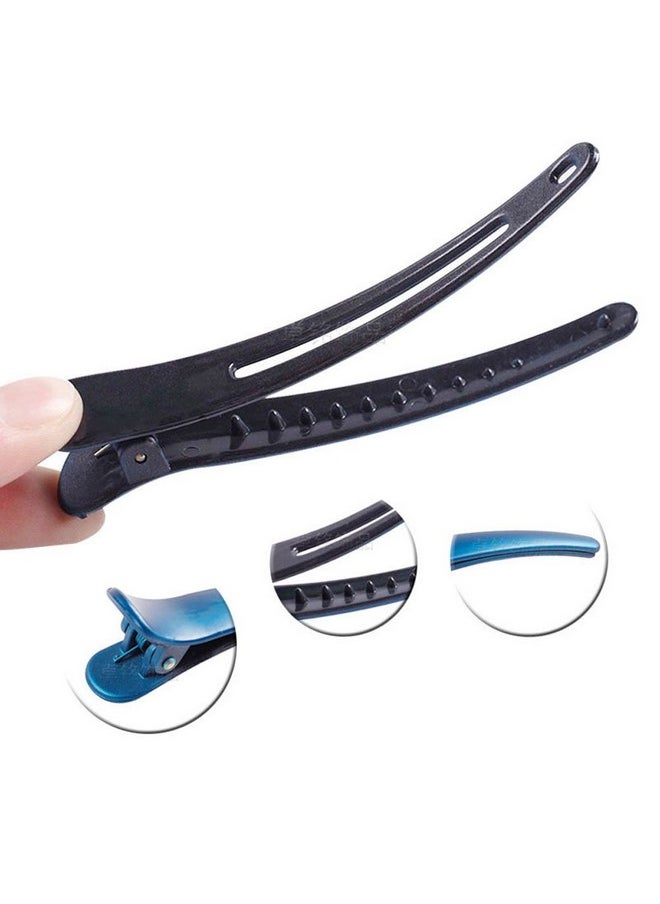 Suoirblss 12Pcs Professional Hairdressing Salon Hair Barrettes Duck Bill Teeth Hair Clips Non Slip Band Clips Multicolor Scrub Plastic Metal Alligator Bows Hair Clips (7.8Cm)  - Image 2
