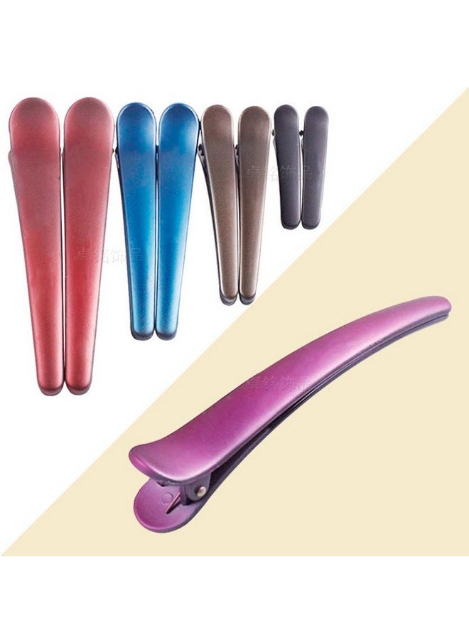 Suoirblss 12Pcs Professional Hairdressing Salon Hair Barrettes Duck Bill Teeth Hair Clips Non Slip Band Clips Multicolor Scrub Plastic Metal Alligator Bows Hair Clips (7.8Cm)  - Image 5