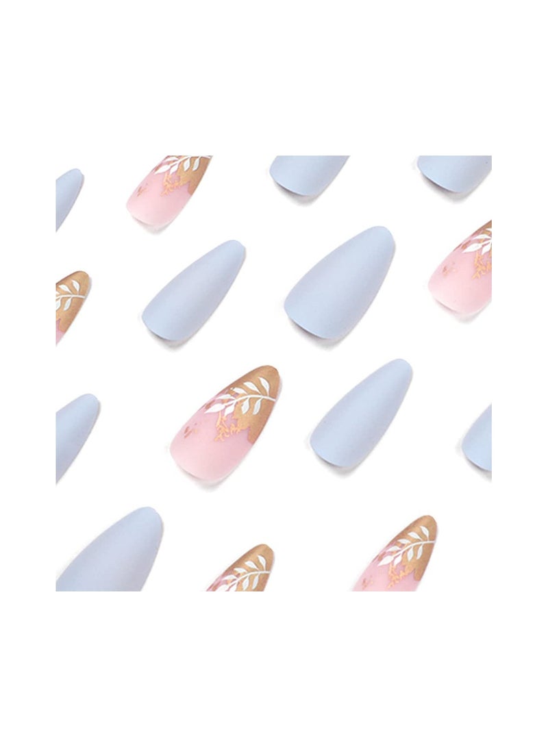 مجموعة أظافر صناعية من الأكريليك مكونة من 24 قطعة - Image 2