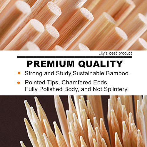 HOPELF 10" Natural Bamboo Skewers for BBQ，Appetiser，Fruit，Cocktail，Kabob，Chocolate Fountain，Grilling，Barbecue，Kitchen，Crafting and Party. Φ=4mm, More Size Choices 6"/8"/12"/14"/16"/30"(100 PCS) - Image 4