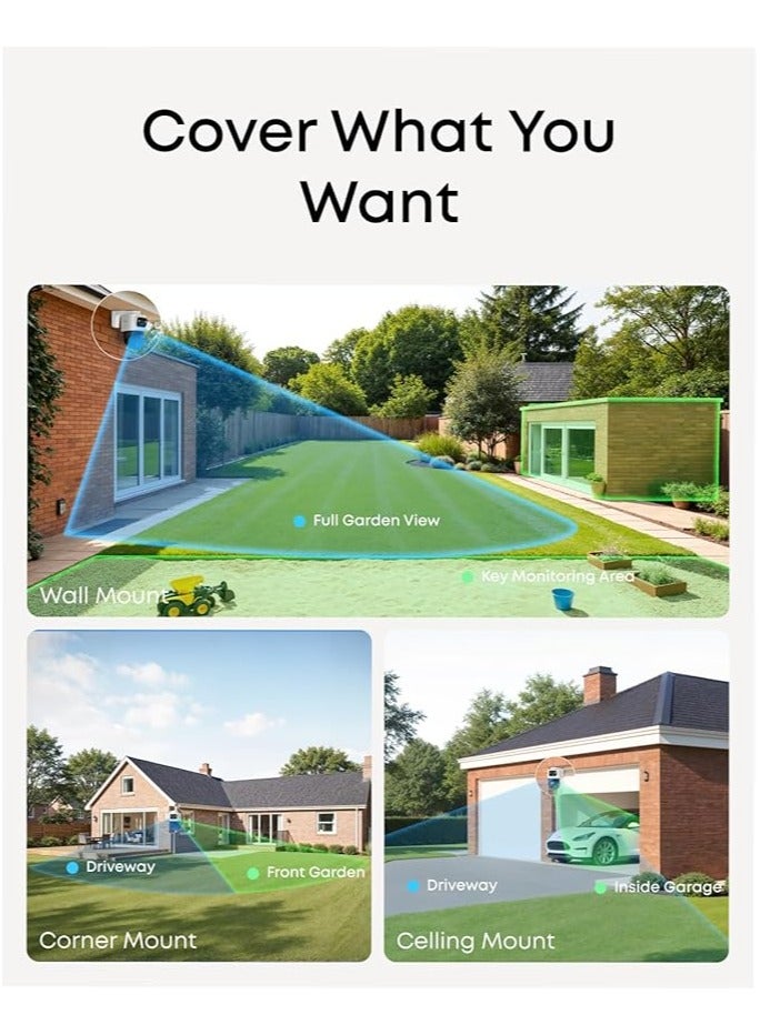 eufy Security PoE Bullet-PTZ CCTV Camera S4 Add-On, Wired Outdoor Cam, 4K UHD Triple Lens, 122° FOV, 360° Pan & Tilt, 8× Auto Zoom, AI Tracking, Red & Blue Lights, Colour Vision, 24/7 Recording, IP65 - Image 5