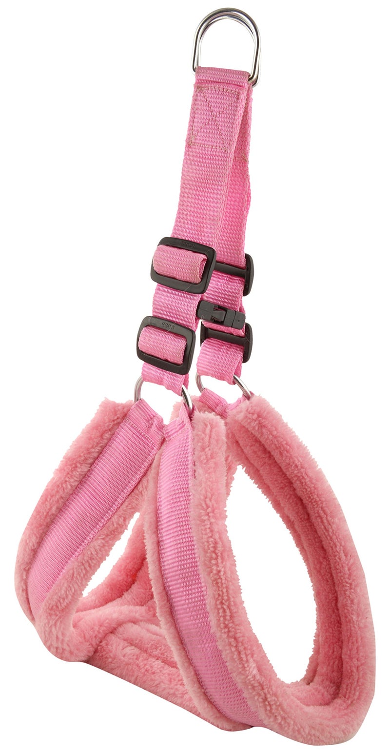 Skora Nylon Pink 1 inch Fur Harness, Collar & Leash (Chest Size : 26-30 inch) Medium Dog Harness & Leash (Medium, Pink) - Image 4