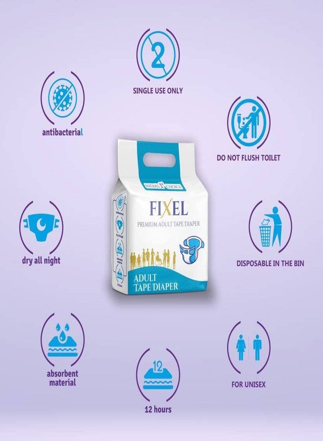 FIXEL Adult Tape Diapers for unisex, Medium size Combo Pack of 4, M (80 PCS) - Image 5