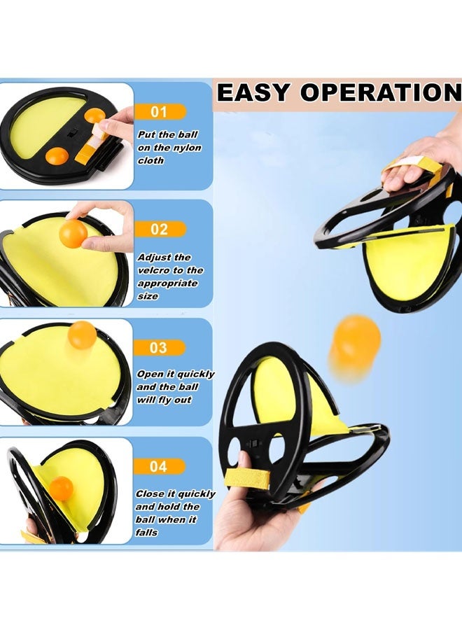 Toss And Catch Ball Game For Kids & Adults, Velcro Throw Catch Ball Set To Improve Hand Eye Coordination Ability, Portable Racket Pocket With Launcher, Ideal Outdoor Game Choice - Image 4