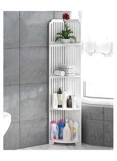 XICEN Bathroom Corner Shelf, Floor-to-Ceiling Shelf Unit, Kitchen and Toilet Corner Multi-Layer Storage Racks(White,47.2x11in)  - Image 1