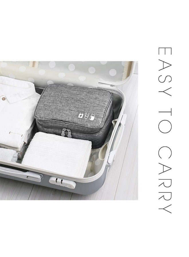 OasisLink Black Electronics Travel Organizer,Cable Organizer Bag with Adjustable Divider,Portable Waterproof Electronic Travel Storage Bag for Phone, Cord, iPad,Portable Travel Cord Storage Bag with Handle - Image 4