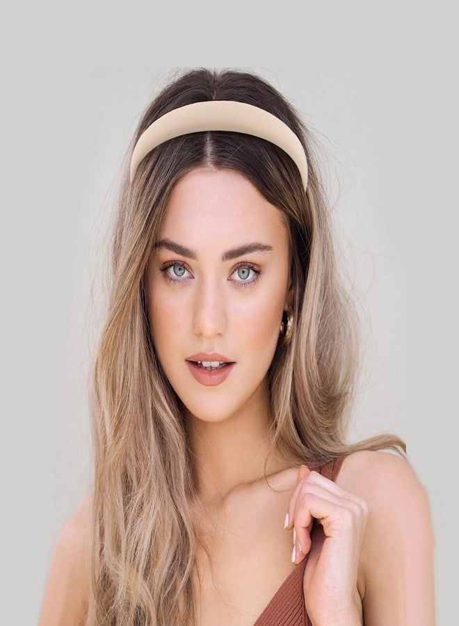 KICOSY Padded Headband - Soft, Thin, No Slip for Women & Girls - Neutral Brown, Plain - Hair Accessory - Image 2