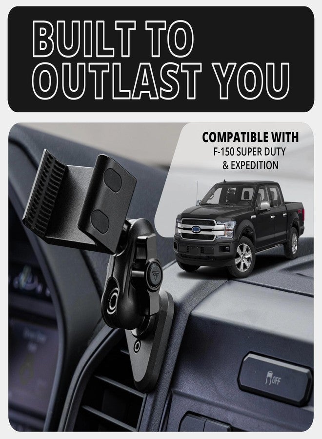 Tackform Link Vent Phone Mount Compatible with 2015-2020 Ford F-150, 2017-2021 Super Duty, 2018-2021 Expedition | Aluminum | Universal Holder Compatible with iPhone, Galaxy, More | Black Knob - Image 2