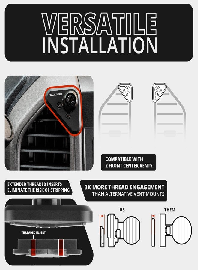 Tackform Link Vent Phone Mount Compatible with 2015-2020 Ford F-150, 2017-2021 Super Duty, 2018-2021 Expedition | Aluminum | Universal Holder Compatible with iPhone, Galaxy, More | Black Knob - Image 5