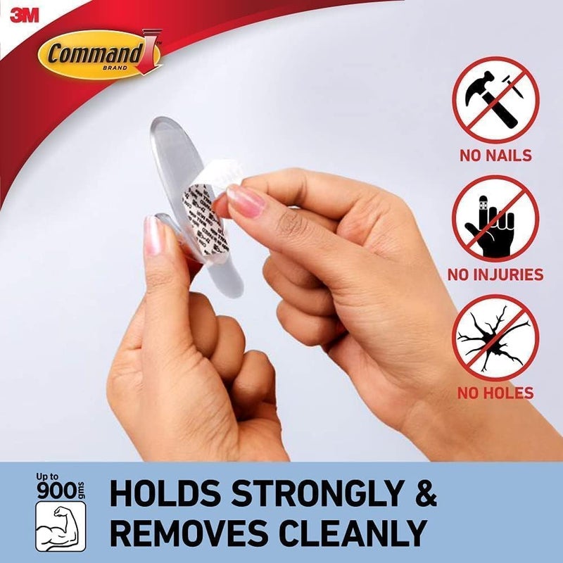 كوماند Command Medium Hooks, Clear, 7 Hooks and 10 Adhesive Strips - Image 3