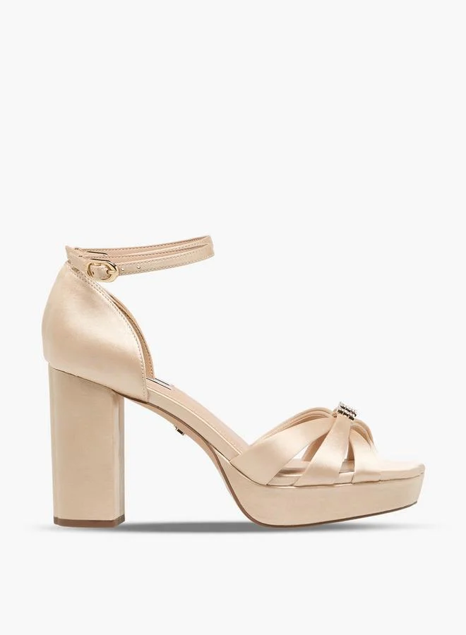 Elle BEIGE Women Block Heel Sandals for Women | Best Price UAE
