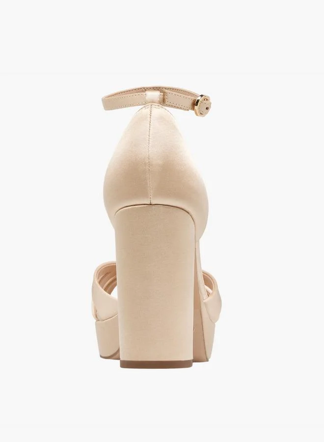Elle BEIGE Women Block Heel Sandals for Women | Best Price UAE