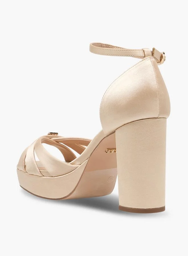 Elle BEIGE Women Block Heel Sandals for Women | Best Price UAE