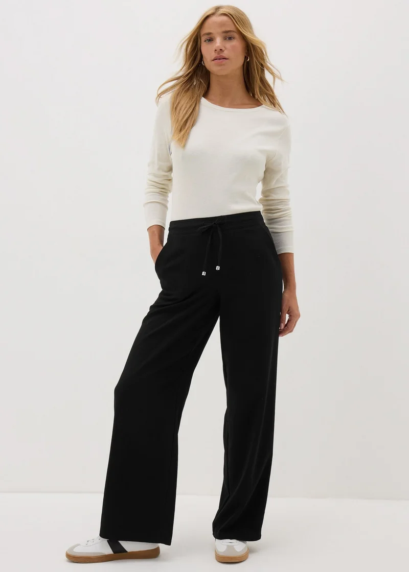 Matalan Black Wide Leg Drawstring Trousers