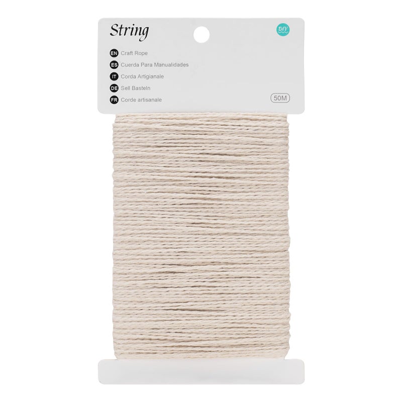 G2PLUS 50M White Cotton String Twine 2MM Craft Cotton Cord  Cotton Butchers Thread Twine Perfect for Cooking DIY Crafts and Handmade
