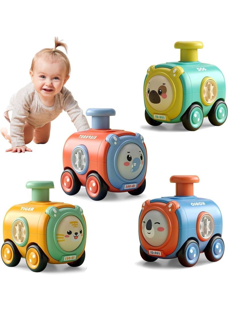 Press to Go Car Toys for Toddlers 1-3,Animal Baby Car Toys for 1-2 Year Old Boy, Infant Play Vehicle Set, Baby Push Go Friction Vehicle Toys,Cute Boys and Girls Birthday Gifts - Image 1