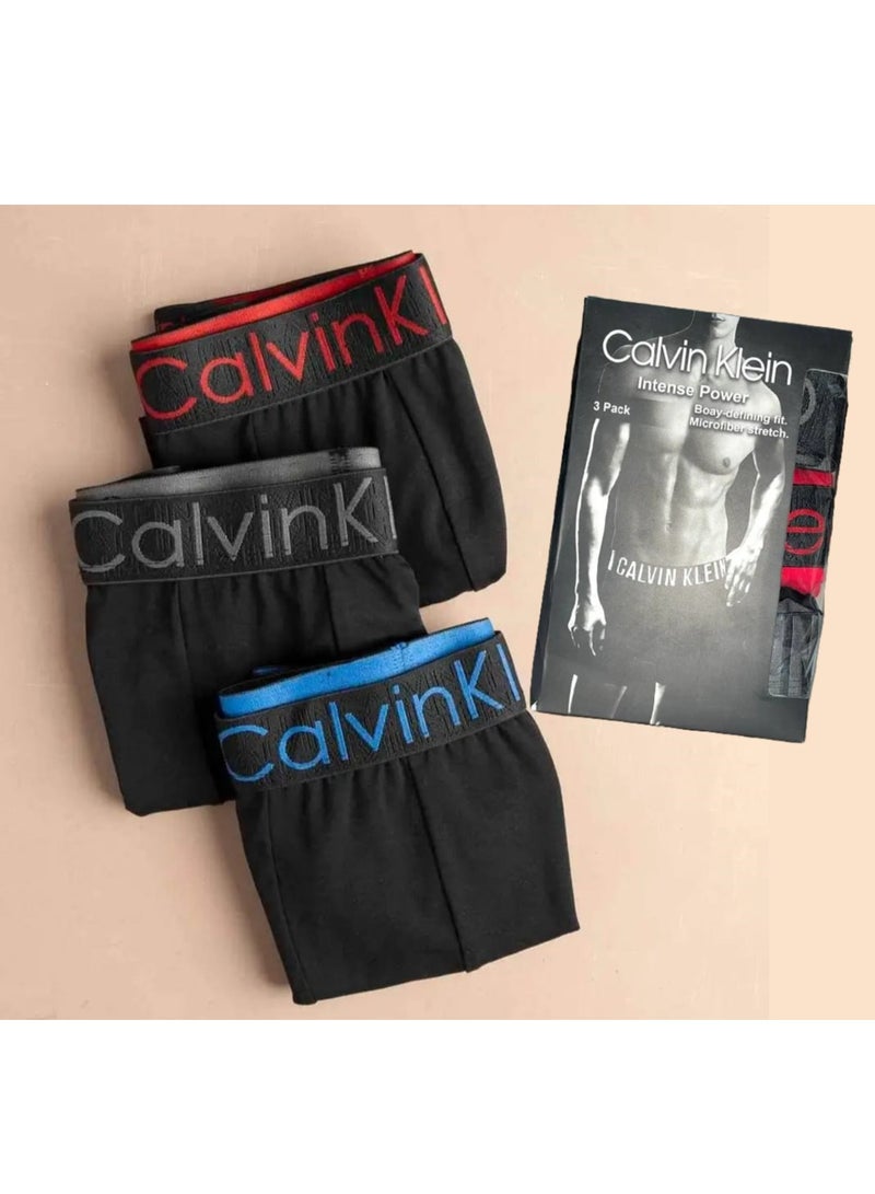 كالفن كلاين بيرفورمانس مجموعة بوكسر رجالي ملابس داخلية قطنية - (عبوة من 3 قطع) - مقاس لارج - Image 1