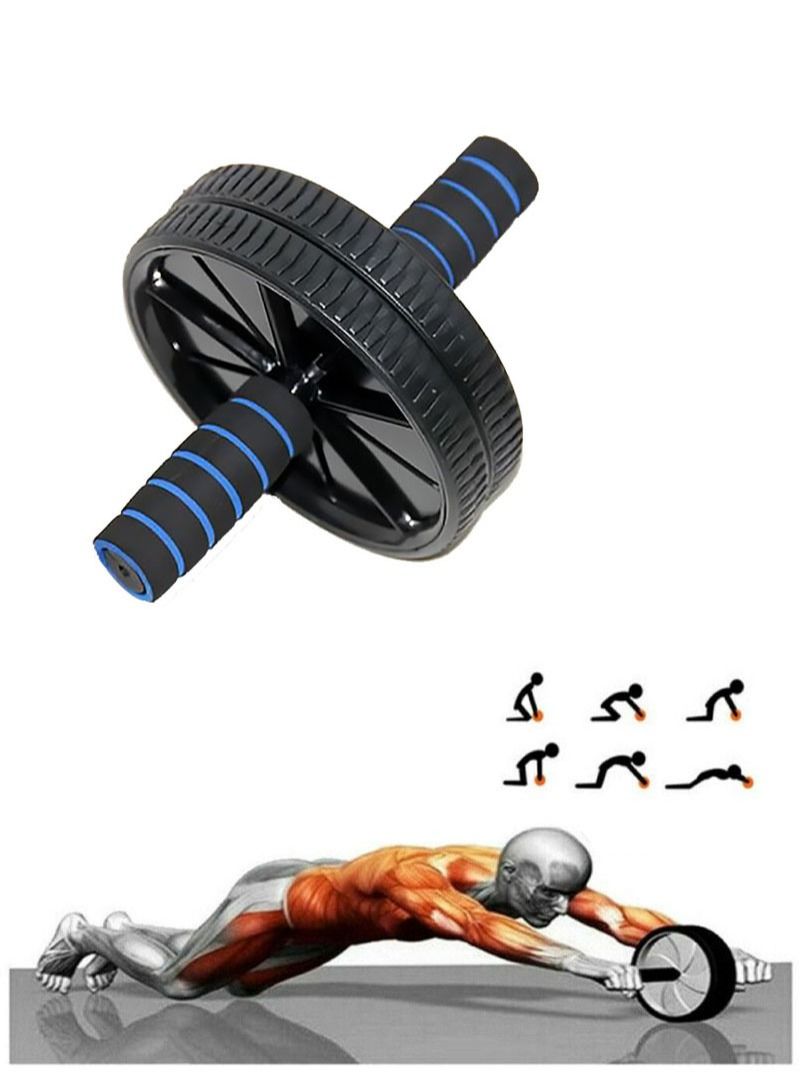 AGD AB Roller Wheel Exercise And Fitness Gym Roller For Core Training And Abdominal Workout with Knee Mat (Black) - Image 4