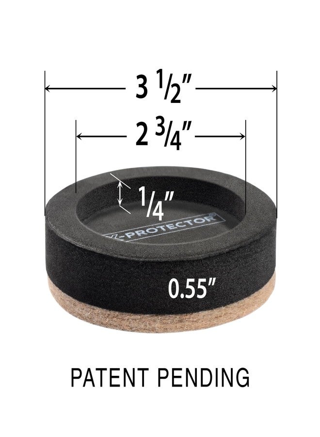 إكس-بروتيكتور منزلقات أثاث من اللباد للأرضيات الخشبية الصلبة X-PROTECTOR 16 قطعة 3 ½ بوصة - منزلقات أثاث بتصميم فريد - أدوات نقل أثاث شديدة التحمل للأسطح الصلبة - منزلقات من اللباد - انقل أثاثك بسهولة! - Image 3