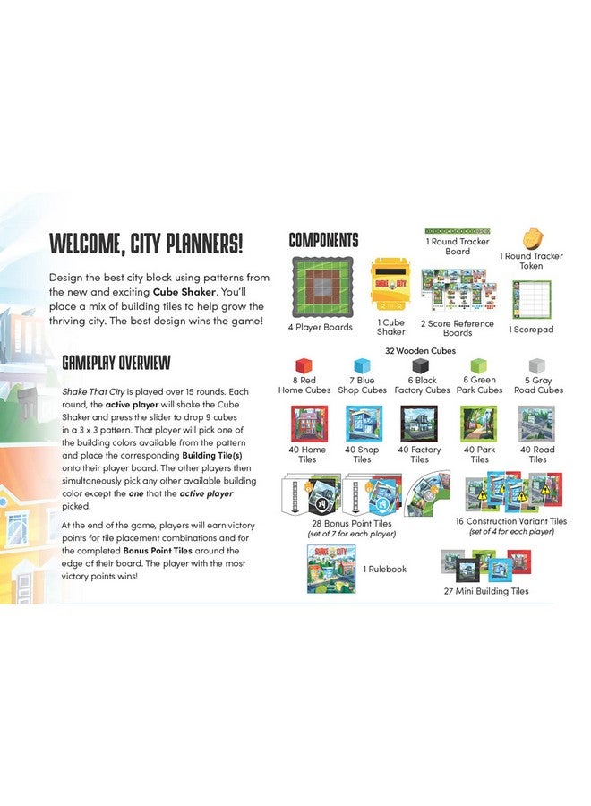 AEG Games AEG Shake That City | Design The Best City Block by selecting a Pattern from The Cube Shaker | Family Puzzly Tile-Laying Game | 1-4 Players | Ages 10+ - Image 5