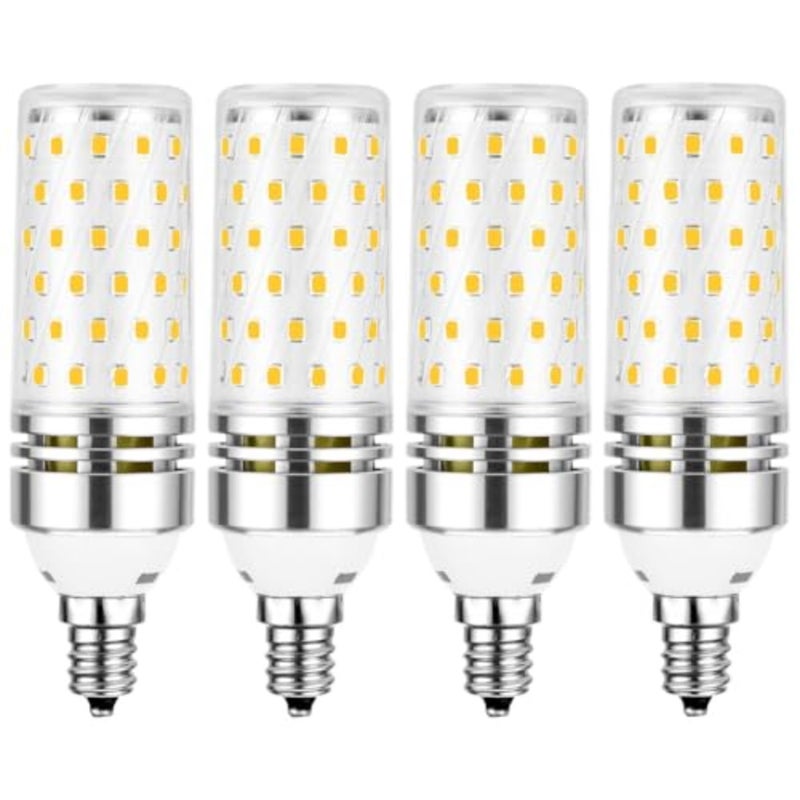 E12 LED candelabra chandelier bulbs for ceiling fan fixtures, ceramic base, warm white 3000K, 16W high brightness 1500 lumen non-dimmable energy saver - Image 1