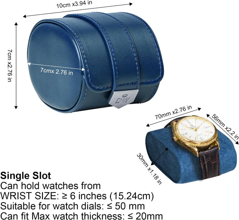 DUKWIN Vegan Leather Watch Roll Traval Case Box with 1 Slots with Removable Pillows and Microfibre Fleece Interior, Portable Watch Display Organizer for Watches/Bracelets for Men & Women - Image 2