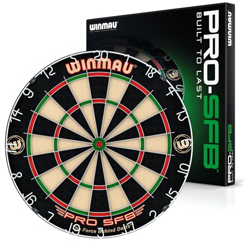 WINMAU Pro SFB Bristle Dartboard StapleFree Bullseye Dart Board SelfHealing Sisal Cliple II Wiring Reduced BounceOuts Official Size for Home Club Practice - Image 1