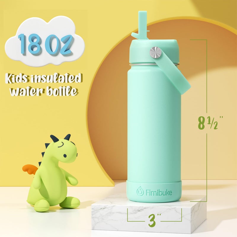 Fimibuke Kids Insulated Water Bottle, 18oz BPA FREE Kids Cup with Straw Double Wall Vacuum Tumbler 18/8 Stainless Steel Leak Proof Toddler Water Bottle for School Boys Girls (2 Pack,Underwater World) - Image 2