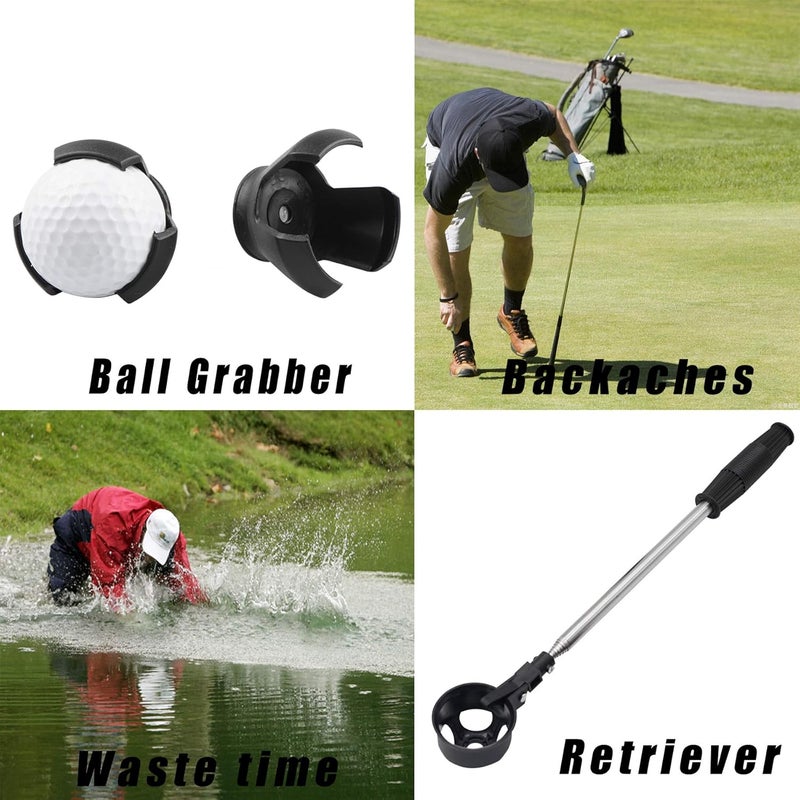 prowithlin Golf Ball Retriever with 2 Golf Ball Grabbers, Stainless Extendable Golf Ball Retriever Telescopic for Water, Golf Accessories for Men, Weight: 0.55lb - Image 3