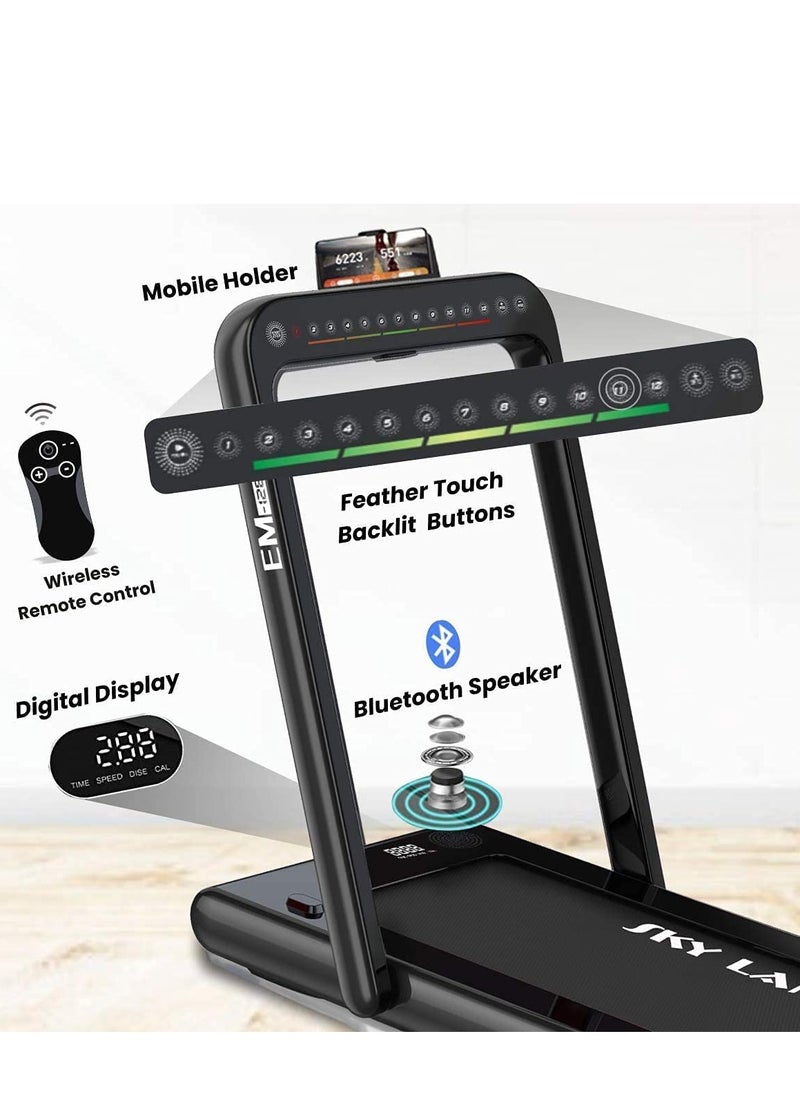 Sky Land 2-in-1 Walking Pad Treadmill | 2.25 HP Quiet Motor, Bluetooth Speaker, LED Display & Compact Foldable Running machine for Home & Office – EM-1282-H  - Image 5