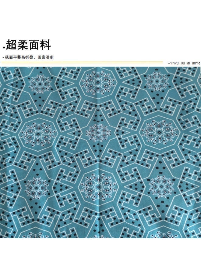Ultra-Soft Printed Travel Prayer Mat with Zipper Pouch, Lightweight Foldable Islamic Rug - Image 2