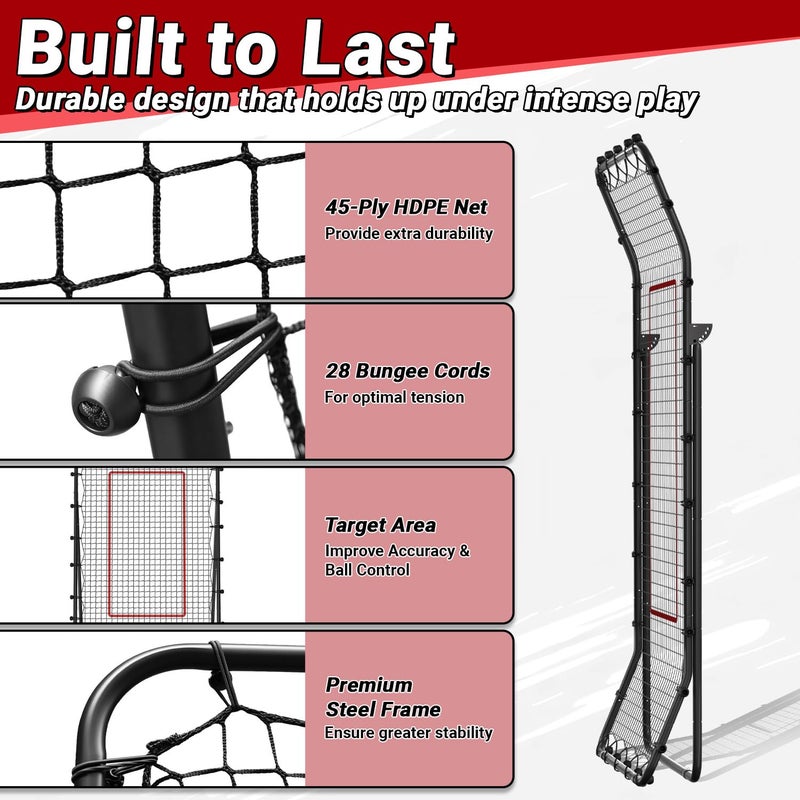 Aukivon 7x4 Ft Volleyball Rebounder Net, Adjustable Volleyball Net with Steel Frame, HDPE Net, Portable Volleyball Practice Net - Image 5