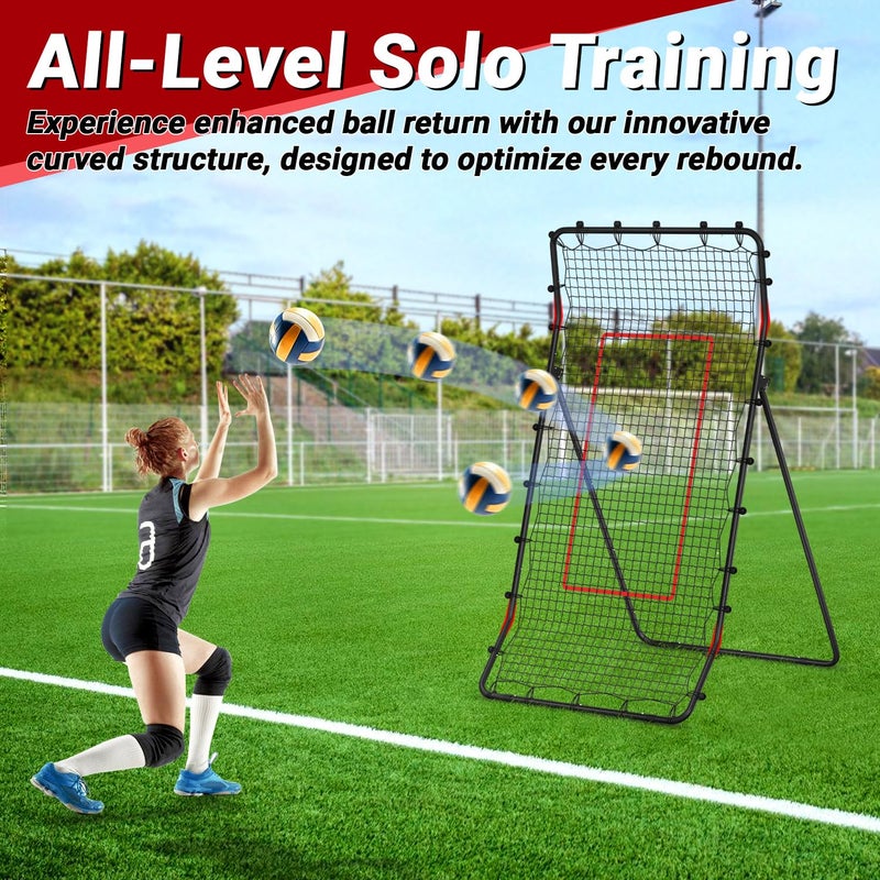 Aukivon 7x4 Ft Volleyball Rebounder Net, Adjustable Volleyball Net with Steel Frame, HDPE Net, Portable Volleyball Practice Net - Image 3