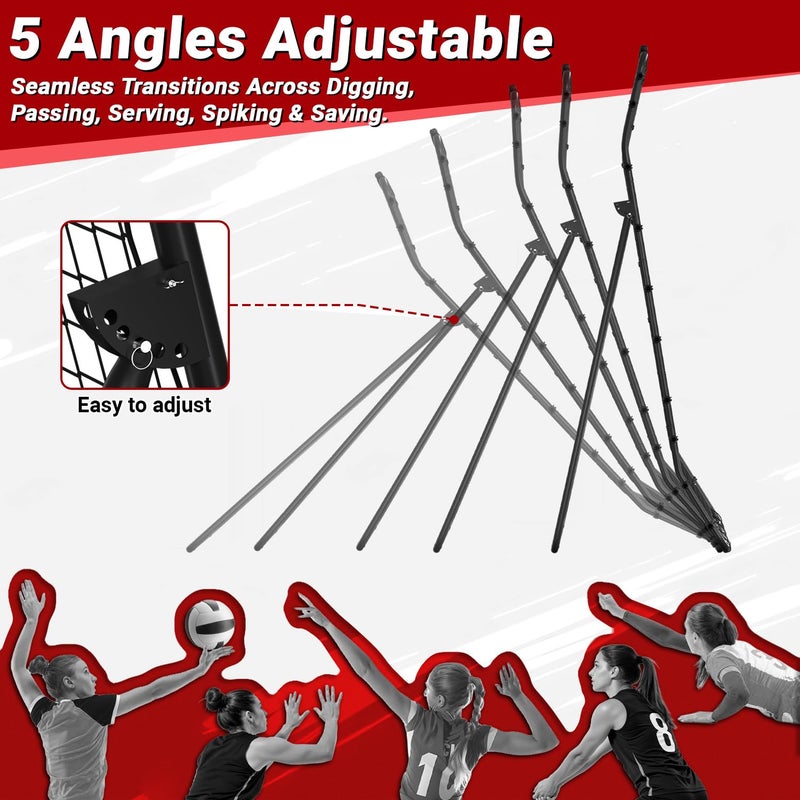 Aukivon 7x4 Ft Volleyball Rebounder Net, Adjustable Volleyball Net with Steel Frame, HDPE Net, Portable Volleyball Practice Net - Image 4