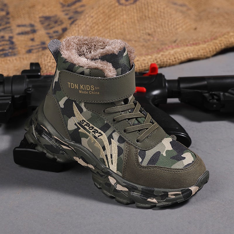 Wow Kidsren'S Snow Boots Waterproof And Non-Slip For Boys And Girls, Medium And Large Kidsren'S Velvet And Thickeneded Northeast Winter Snow Cotton Shoes - Image 2