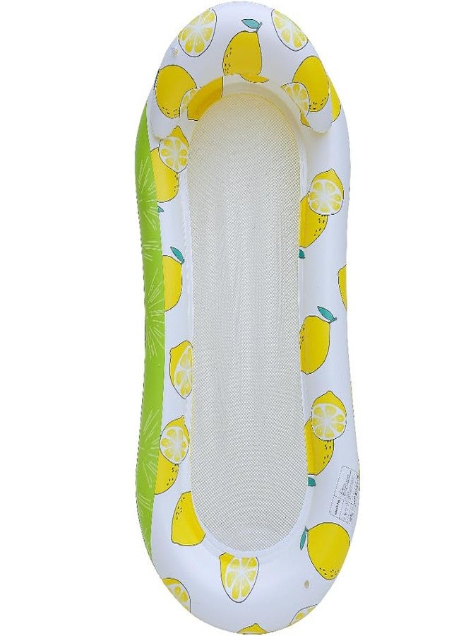 SOLDTRUE Inflatable Pool Raft Lounger with Lemon Design | Mesh Comfort Base, Durable, Easy-to-Inflate, Summer Pool Accessory, Comfortable, Waterproof, Relaxation for Adults with Air-Pump (1 Pcs.) - Image 5