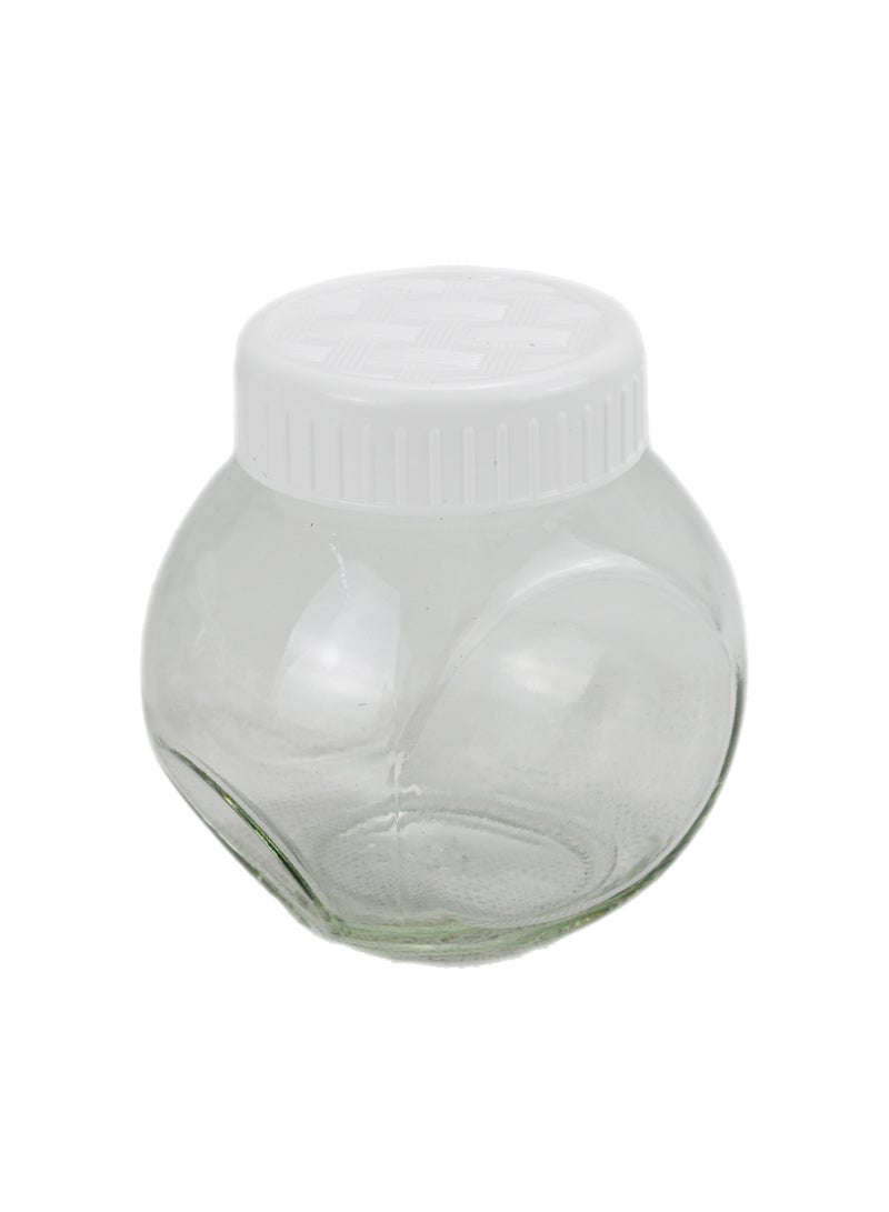 Food Storage Containers For Pantry For Tea, Herbs, Sugar, 3 Piece Glass Jar With White Lids, Round Container Jars With Airtight Lids, Airtight Glass Storage Canister With Plastic Lid (3Pc, 500Ml)  - Image 2